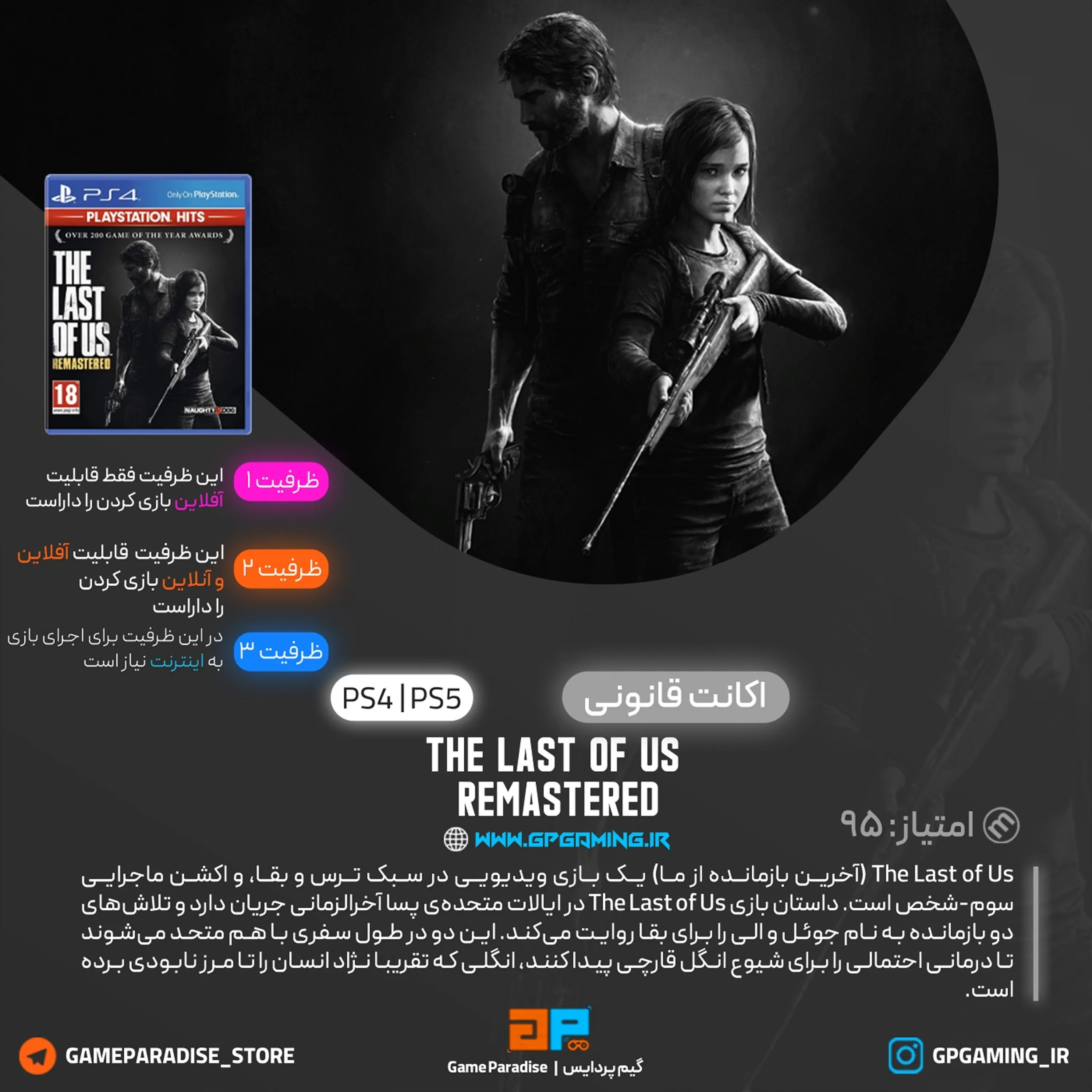 اکانت قانونی The Last Of Us Remastered برای PS5 & PS4