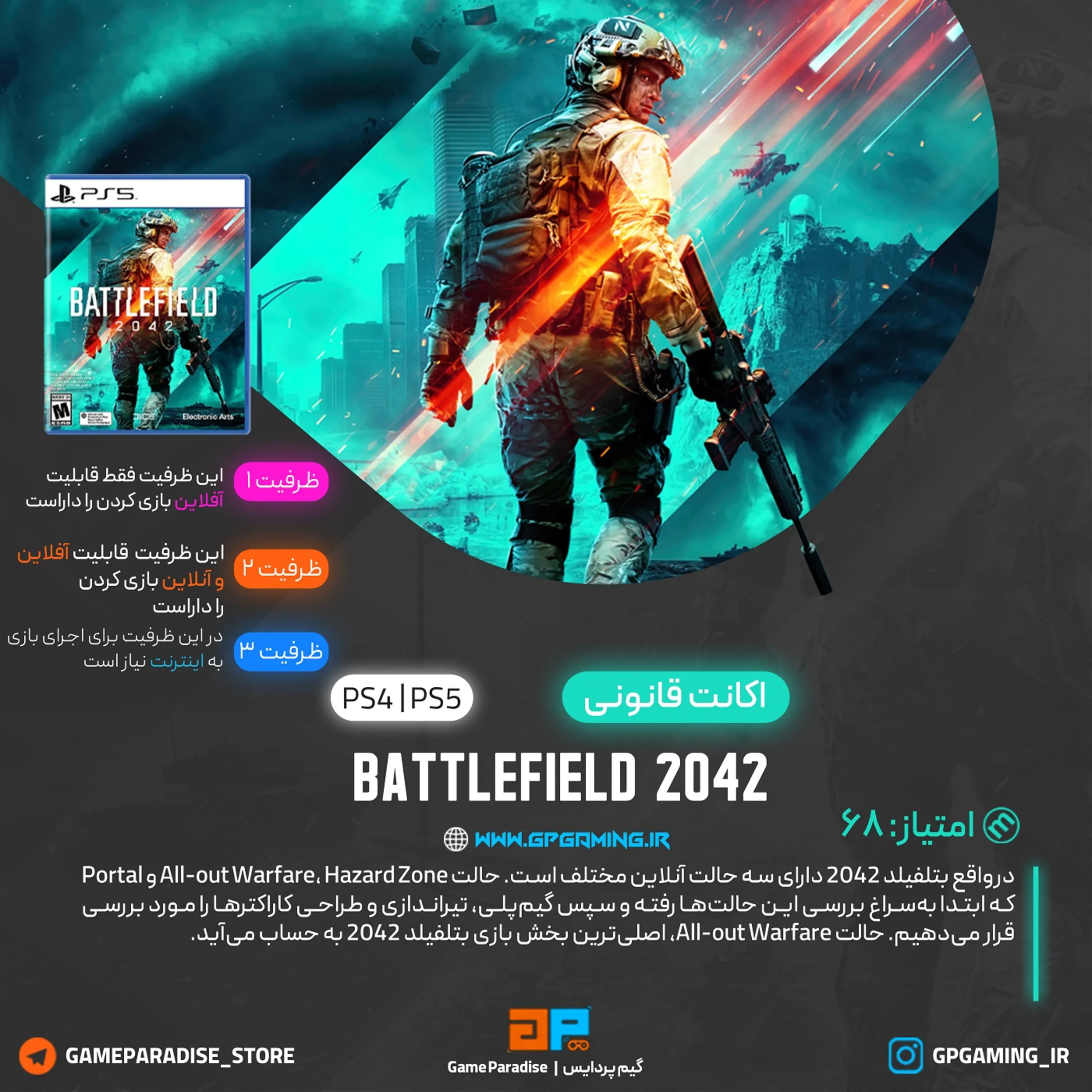 اکانت قانونی Battlefield 2042 برای PS5 & PS4