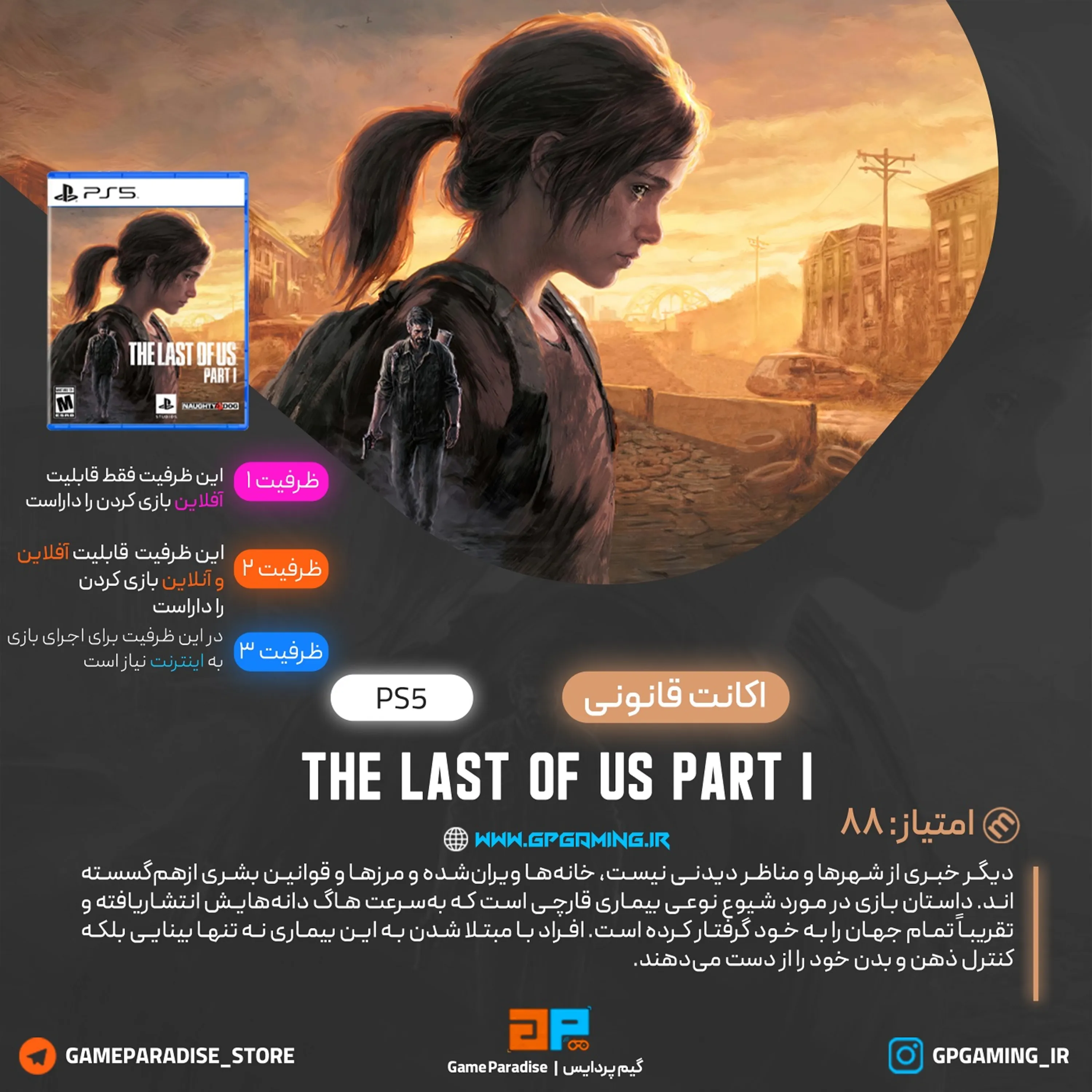اکانت قانونی The Last of Us Part I برای PS5