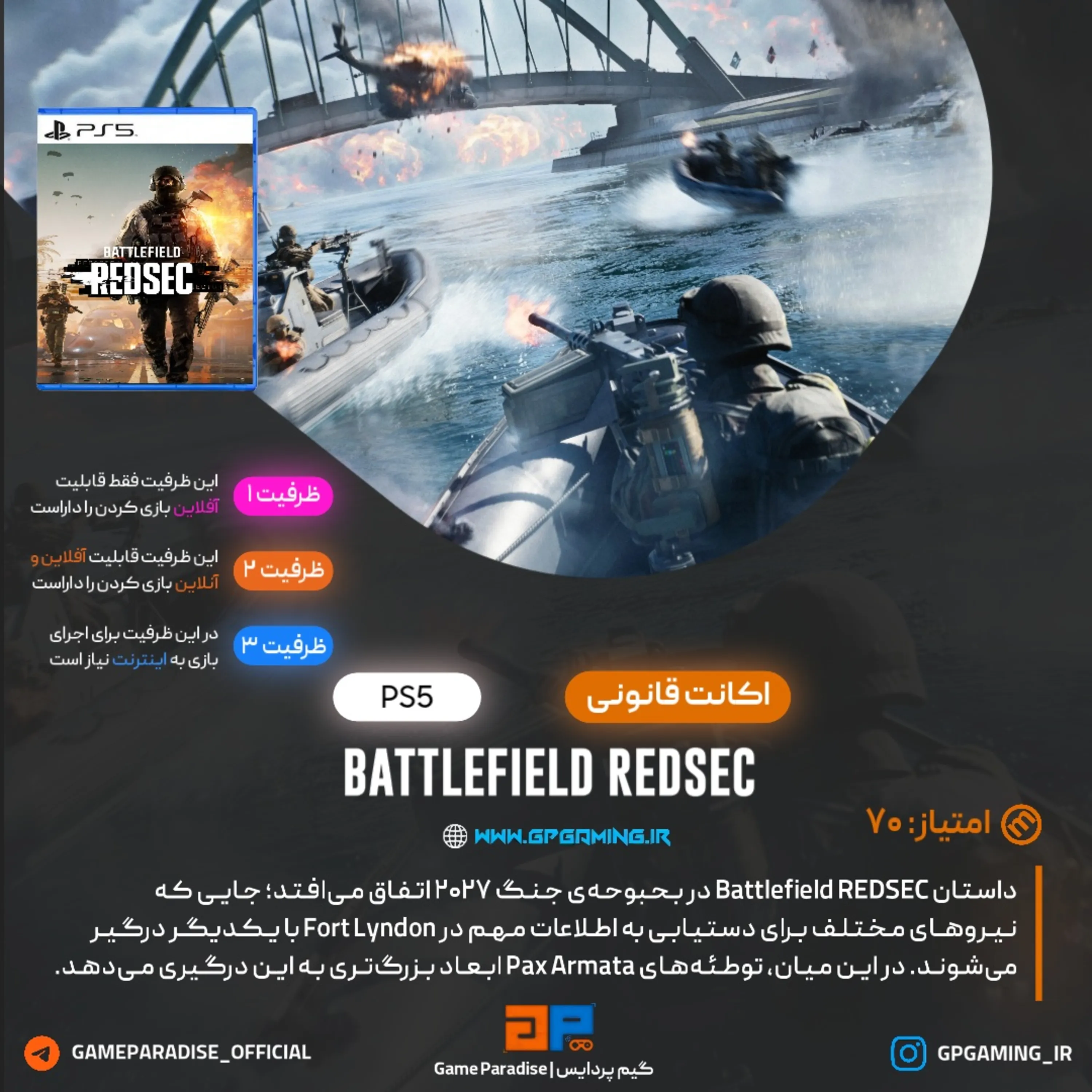 اکانت قانونی Battlefield REDSEC برای PS5