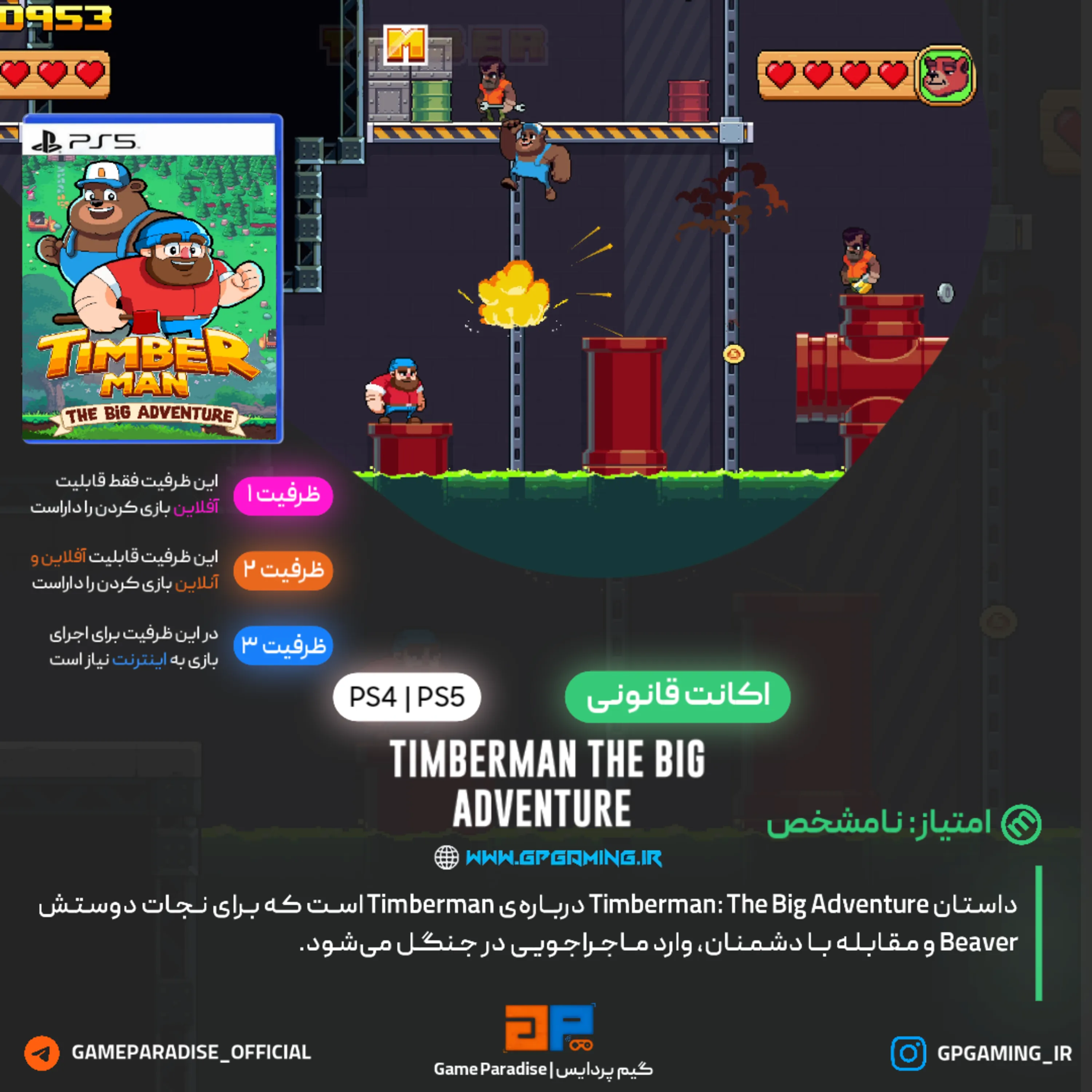 اکانت قانونی Timberman: The Big Adventure برای PS5 & PS4