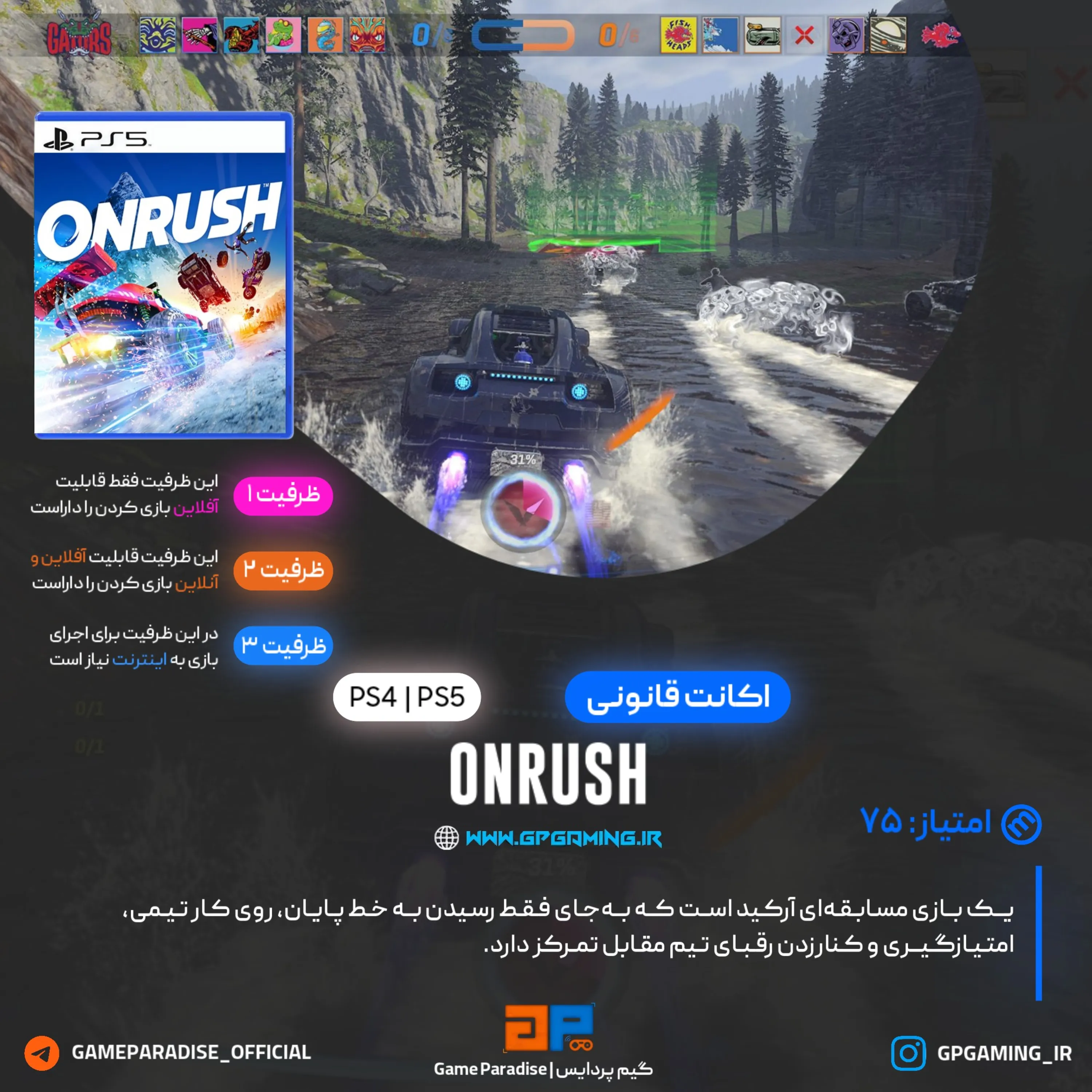 اکانت قانونی ONRUSH برای PS4 & PS5
