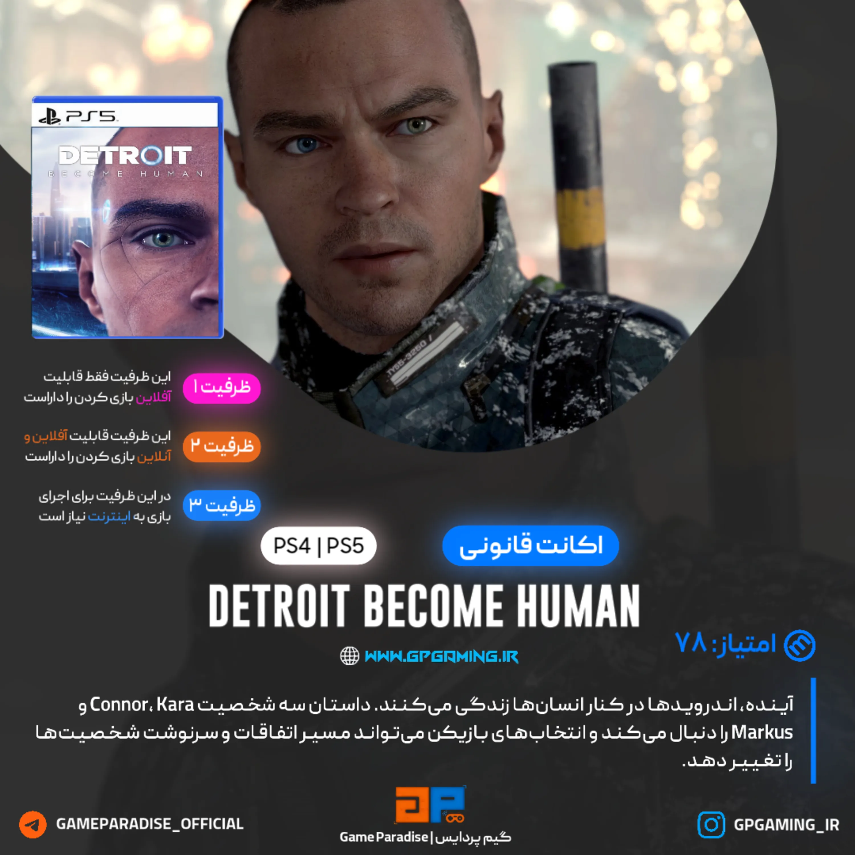 اکانت قانونی Detroit: Become Human برای PS5 & PS4