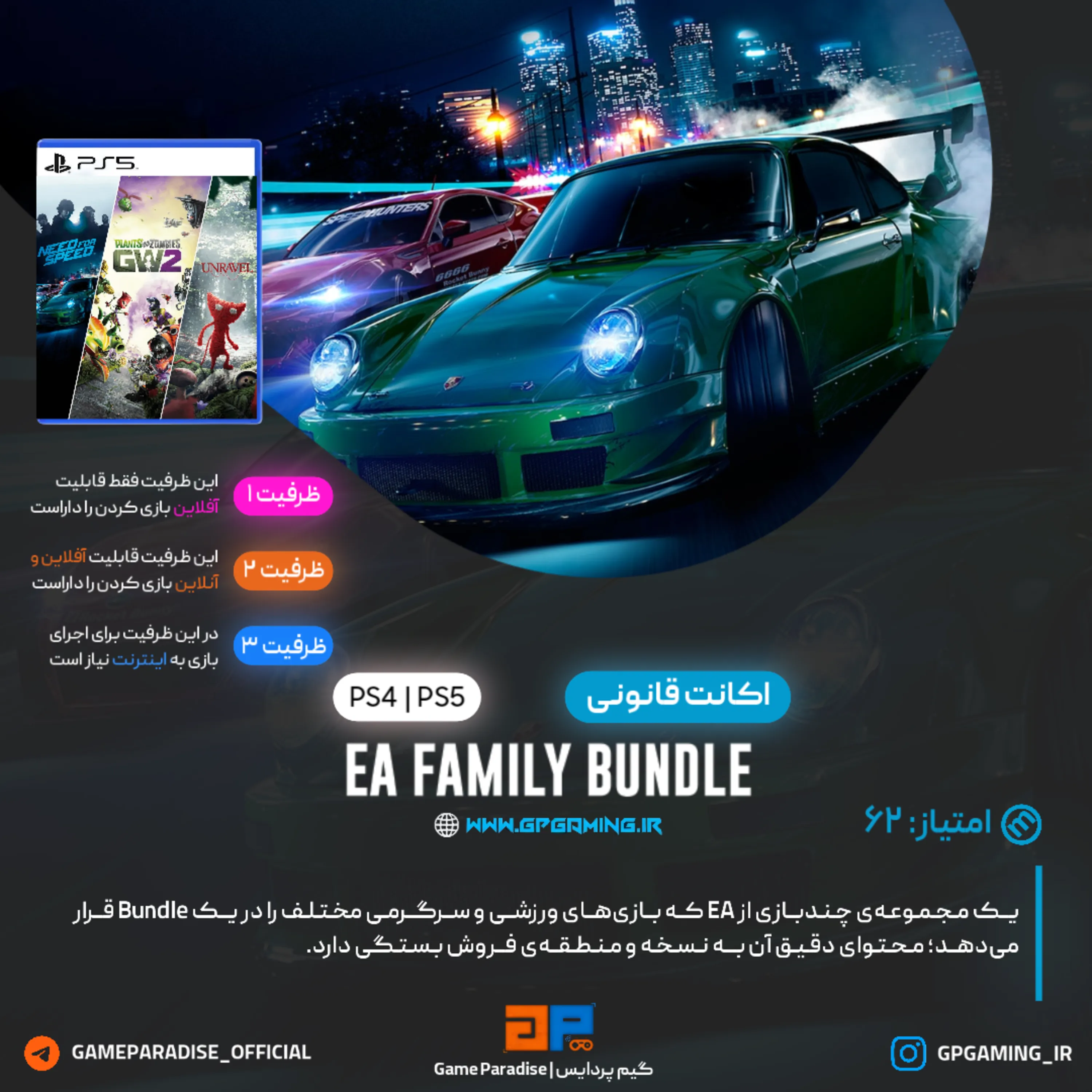 اکانت قانونی EA Family Bundle برای PS4 & PS5