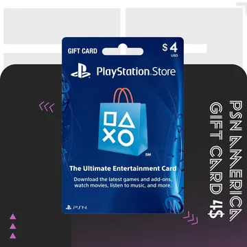 گیفت کارت PSN آمریکا 4 دلاری