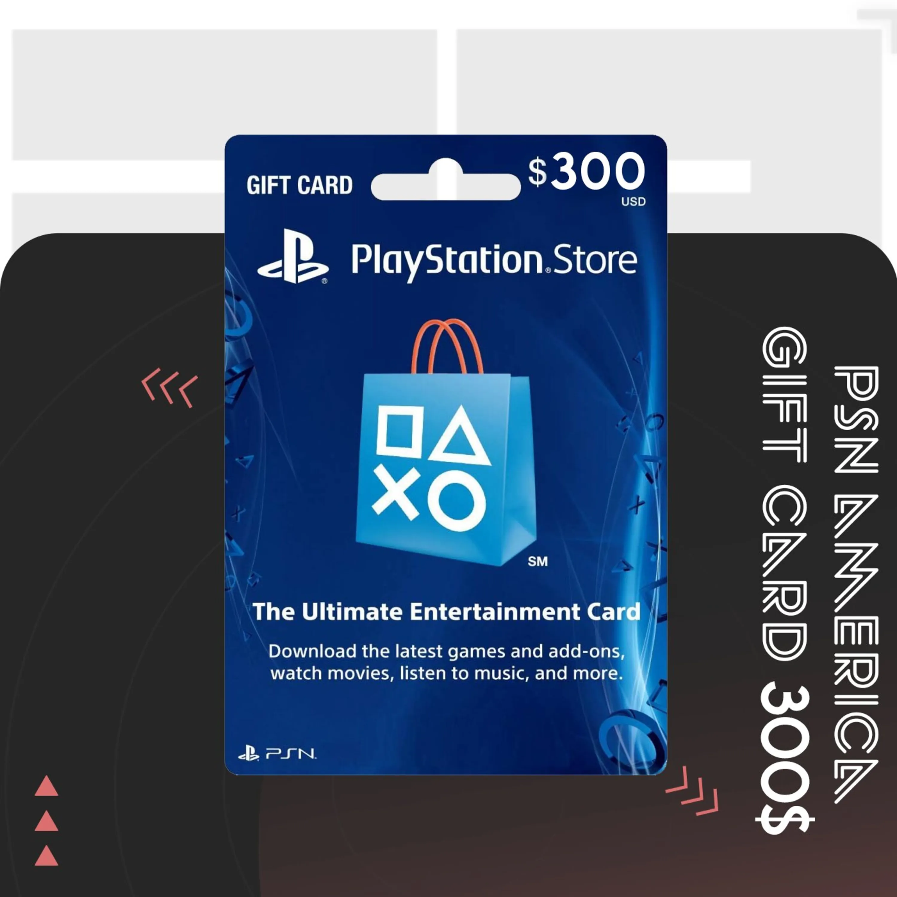 گیفت کارت PSN آمریکا 300 دلاری